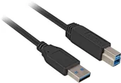 Kable USB - Sharkoon 2m, USB3.0-A/USB3.0-B kabel USB 3.2 Gen 1 (3.1 Gen 1) USB A USB B Czarny - miniaturka - grafika 1