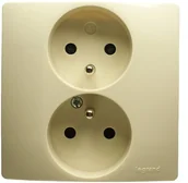 Gniazdka elektryczne - Legrand Gniazdko Niloe podwójne z uziemieniem kremowe - miniaturka - grafika 1