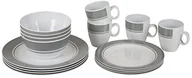 Kuchnia turystyczne i akcesoria - Bo-Camp Melamin 16-elementowy komplet naczyń, szaro-biały 6181080_Gris - miniaturka - grafika 1