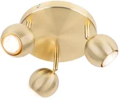 Lampy sufitowe - QAZQA Spot retro okrągły mosiądz 3-źródła światła - Gissi - miniaturka - grafika 1