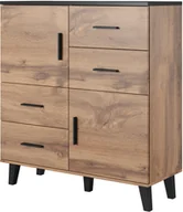 Komody - Cama Meble Komoda LOTTA 110 2D4S wotan + czarny mat - miniaturka - grafika 1