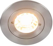 Oprawy, klosze i abażury - QAZQA Inteligentna wpuszczana stal punktowa okrągła IP44 z Wifi GU10 - Xena - miniaturka - grafika 1
