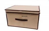 Pudła i pojemniki do przechowywania - POJEMNIK POKROWIEC PUDEŁKO z klapą 50x40x30 cm beż - miniaturka - grafika 1