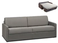 Sofy i kanapy - Vente-Unique 4-osobowa kanapa z ekspresowym mechanizmem rozkładania z tkaniny CALIFE - Kolor: jasnoszary - Wymiary miejsca do spania: 160 cm - Materac 14 cm - miniaturka - grafika 1