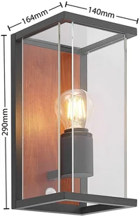 Lucande Lucande Elwin kinkiet, 1-punktowy, czujnik - Lampy ogrodowe - miniaturka - grafika 2