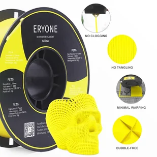 ERYONE ERYONE PLA Filament for 3D Printer 1.75mm Tolerance 0.03mm 1kg (2.2LBS)/Spool - Yellow 795739EUDF - Filamenty i akcesoria do drukarek 3D - miniaturka - grafika 4