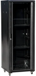 A-LAN Szafa montażowe SS-32U-600-800-01-C (32U; 19''; 1605mm / 600mm / 800 mm; Szklane; 800 kg; kolor czarny) SS-32U-600-800-01-C - Szafy rack - miniaturka - grafika 2