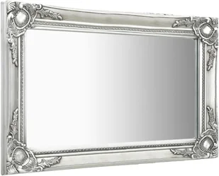 vidaXL Lustro ścienne w stylu barokowym, 60x40 cm, srebrne - Lustra - miniaturka - grafika 2