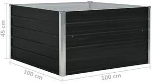 vidaXL Donica do podniesionej rabaty, 100x100x45 cm, stal, antracytowa - Donice - miniaturka - grafika 6