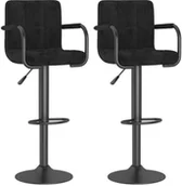 Taborety i hokery - vidaXL Hokery, 2 szt., czarne, obite aksamitem - miniaturka - grafika 1