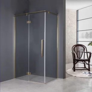Sea Horse Metal-hurt Złota prostokątna kabina prysznicowa 120x80 BK248T08/12ZL Fresh Line Lewa - Kabiny prysznicowe - miniaturka - grafika 2
