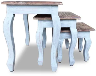vidaXL Zestaw 3 stolików bocznych, lite drewno z odzysku - Ławy i stoliki kawowe - miniaturka - grafika 2