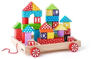 WOODY Wózek z klockami, 35 szt. - Układanki dla dzieci - miniaturka - grafika 2