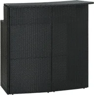 Stoły ogrodowe - VidaXL Lumarko Ogrodowy stolik barowy, czarny, 120x55x110 cm, polirattan 313468 VidaXL - miniaturka - grafika 1
