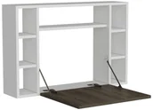 Biurka - Homemania Składane biurko ścienne Omega, 90x19,5x60 cm, biel i orzech Homemania - miniaturka - grafika 1