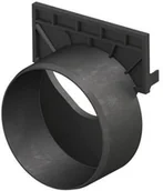 Odwodnienia, kanały i akcesoria - ACO Self Euroline Ścianka czołowa z króćcem DN/OD 110, plastikowa, czarna 319289 - miniaturka - grafika 1