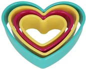 Formy do ciast - Metaltex formy do wycinania ciasta w kształcie serca, które ineinandergesteckt wykonywane są w różnych rozmiarach i kolorach, -częściowy zestaw, wielokolorowy 25.91.22 - miniaturka - grafika 1