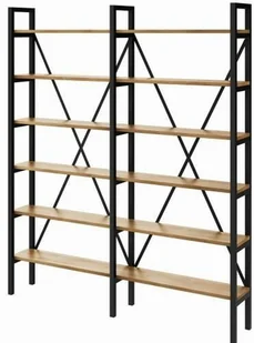 S&w Design Regał Medium Industrialny Loft 190x160-200x40 D6+R na książki RM600040190DR - Regały S&w Design Regał Medium Industrialny Loft 190x160-200x40 D6+R na książki RM600040190DR - Regały - miniaturka - grafika 1