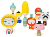Zabawki interaktywne dla dzieci - Petit Monkey Petit Monkey - Mr Sun & Friends klocki lalki drewniane 8 szt. - miniaturka - grafika 1