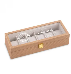 Murrano Szkatułka drewniana prostokątna na 6 zegarków z grawerem dla niego na SZKT-JD6-027 - Pudełka i szkatułki - miniaturka - grafika 2