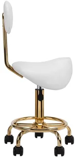 ACTIVESHOP Taboret Kosmetyczny 6001G Biały 10003_140907 - Krzesła i taborety kosmetyczne - miniaturka - grafika 2