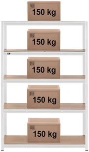 MSW MSW Regał magazynowy 120 x 60 x 180 cm 5 x 150 kg szary MSW-STSH-32 - Szafy i regały magazynowe - miniaturka - grafika 6