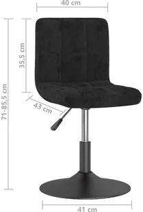 vidaXL Lumarko Obrotowe krzesła stołowe, 4 szt., czarne, obite aksamitem 3087478 - Krzesła - miniaturka - grafika 8