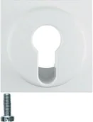 Wyłączniki światła i elektryczne - Hager sp. z o.o. Element centralny do łącznika na klucz śnieżnobiały aksamit Q.1 15076089 - miniaturka - grafika 1