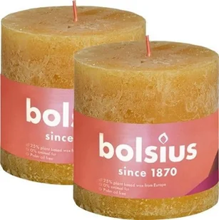 Bolsius Świeca rustykalna Shine 35H 8CM 2szt MIODOWY ŻÓŁTY BOLSIUS2870 - Świece - miniaturka - grafika 2