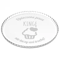 Tace i patery - Murrano Patera szklana na ciasto bez nóżki grawer dla niej PATR2-024 - miniaturka - grafika 1