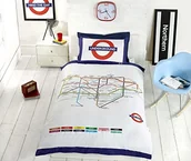 Pościel dla dzieci - Transport for London, TfL Underground London undgerground Tube poszewka na kołdrę i poszewki na poduszkę zestaw pościeli, wielokolorowa, łóżko pojedyncze MULonUndSB - miniaturka - grafika 1