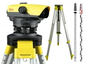 Sprzęt geodezyjny - Leica Niwelator optyczny NA324 ZESTAW ORYGINALNY STATYW ŁATA 840382set - miniaturka - grafika 1
