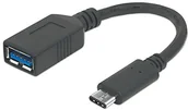 Kable USB - Manhattan 355285 SuperSpeed USB-C kabel połączeniowy, certyfikowany zgodnie z gniazdem USB-IF (USB 3.1, Gen1, typ C-Stecker Typ A, 5 GBIT/S) 15 cm czarna 355285 - miniaturka - grafika 1