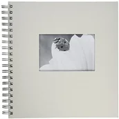 Albumy fotograficzne - Pagna 12156-02 spiralny album fotograficzny, 240 x 250 mm, 50 stron, w lnianej oprawie, biały karton z białym pergaminem 12156-02 - miniaturka - grafika 1