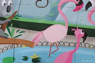 Janod Puzzle sensoryczne 20 elementów Wycieczka do zoo, - Klocki - miniaturka - grafika 10