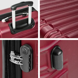 tectake Zestaw walizek ABS 4 częściowy - bordowy 402026 - Walizki - miniaturka - grafika 10