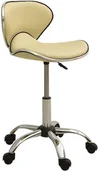 Fotele i krzesła biurowe - VidaXL Taboret kosmetyczny, kremowy, sztuczna skóra 323677 VidaXL - miniaturka - grafika 1