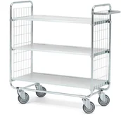 Wózki magazynowe - AJ Produkty Wózek z półkami, 3 półki, 200 kg, 1200x425x1100 mm - miniaturka - grafika 1