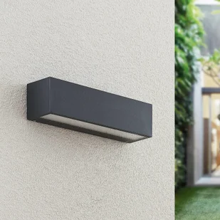 LUCANDE Lucande Lengo kinkiet LED, 25 cm, grafit, 1-pkt. - Lampy ogrodowe - miniaturka - grafika 3