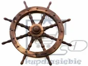 Pozostałe ozdoby ogrodowe - Garthen Koło sterowe drewniane Garth - stylowa rustykalna dekoracja 80 cm - miniaturka - grafika 1