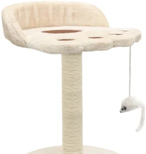 vidaXL Drapak dla kota z sizalowym słupkiem, 40 cm, beżowo-brązowy - Drapaki dla kotów - miniaturka - grafika 3