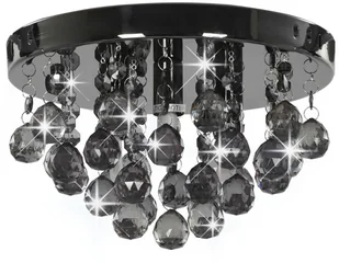 vidaXL Lampa sufitowa z przydymionymi koralikami, czarna, okrągła, G9 - Lampy pozostałe - miniaturka - grafika 3