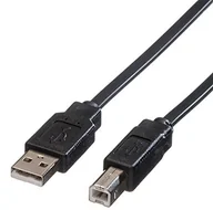 Kable USB - Rotronic ROLINE 11028868 USB 2.0 płaski przewód części zamienne, typ A, B, 1,8 m Czarny 11.02.8868 - miniaturka - grafika 1