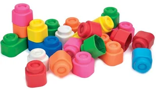 Clementoni CLEMMY Wiaderko z 20 Klockami FIOLETOWO-ŻÓŁTE 8005125147410 - Klocki - miniaturka - grafika 5