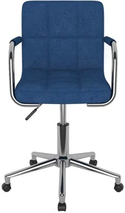 Fotel biurowy, krzesło biurowe vidaXL Obrotowe krzesło biurowe, niebieskie, tapicerowane tkaniną 334795 - Fotele i krzesła biurowe - miniaturka - grafika 3
