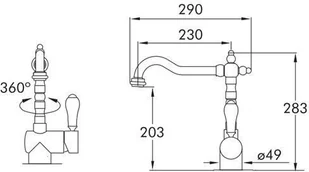 Blue Water Sycylia Brąz antyczny (5901730613056) - Baterie kuchenne - miniaturka - grafika 2