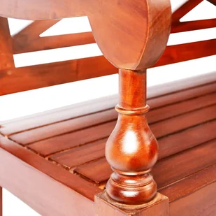 vidaXL Ławka Batavia, lity mahoń, 98 x 50 x 82 cm, ciemnobrązowa - Ławki ogrodowe - miniaturka - grafika 6