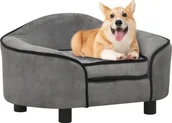 Legowiska dla psów - Vidaxl Sofa dla psa szara 67x47x36 cm pluszowa 171084 171084 171084 - miniaturka - grafika 1