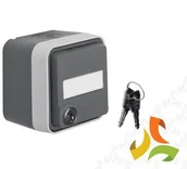 Gniazdka elektryczne - Hager BERKER W.1 Gniazdo SCHUKO 1 pojedyncze z uziemieniem z pokrywą na klucz IP55 szary 47393505 47393505/HAG - miniaturka - grafika 1