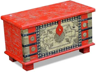 vidaXL Skrzynia z czerwonego drewna mango 80x40x45 cm - Inne meble do salonu - miniaturka - grafika 9